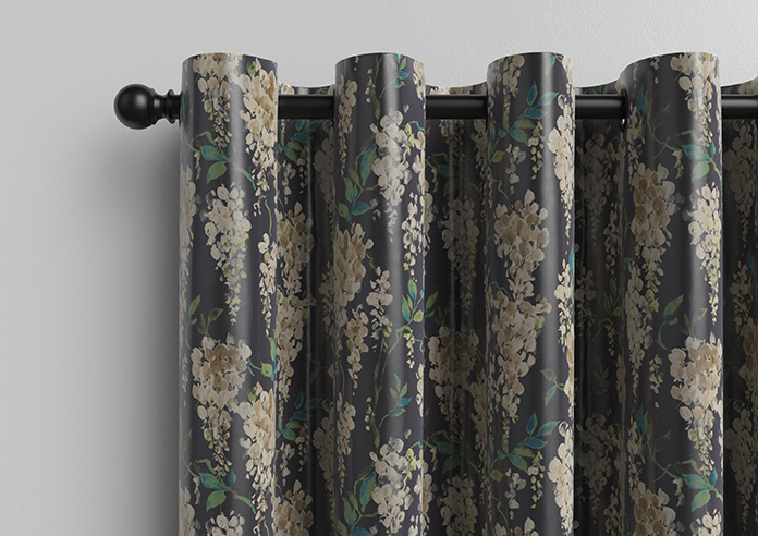 Wisteria Silk, Black - Made to Measure Curtains - Image 12